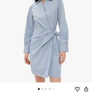Vince Blue Striped Long Sleeve Dress